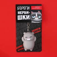 Брелок мялка для ключей «Береги нервишки» 5 х 3,8 см