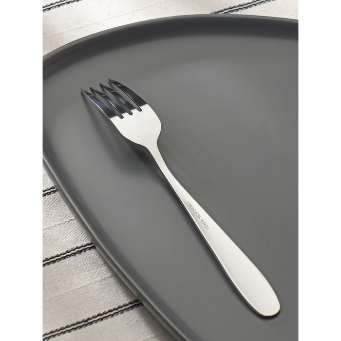 Набор вилок столовых из нержавеющей стали Доляна «Бабл», h=20 см, 6 шт, цвет серебряный Набор вилок столовых из нержавеющей стали Доляна «Бабл», h=20 см, 6 шт, цвет серебряный