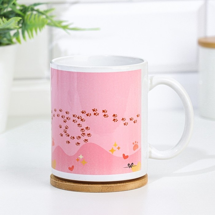 Набор парных кружек сублимация "Лучшим котикам", 320 мл, с нанесением