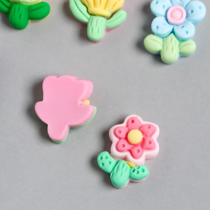 Декор для творчества пластик Декор для творчества пластик "Полевые цветы" набор 10 шт