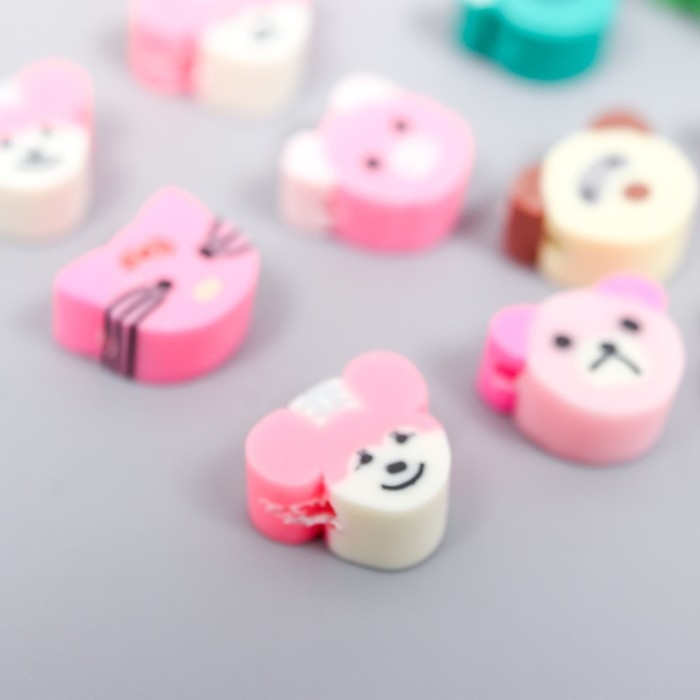 Бусины для творчества PVC Бусины для творчества PVC "Мордочки зверят" МИКС набор 20 шт 1х1х1 см