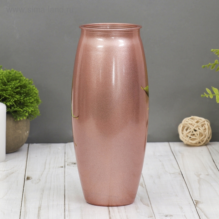 Ваза Ваза "Мак и Ромашки" роспись на крашеном стекле, d-7; 10х23 см МИКС