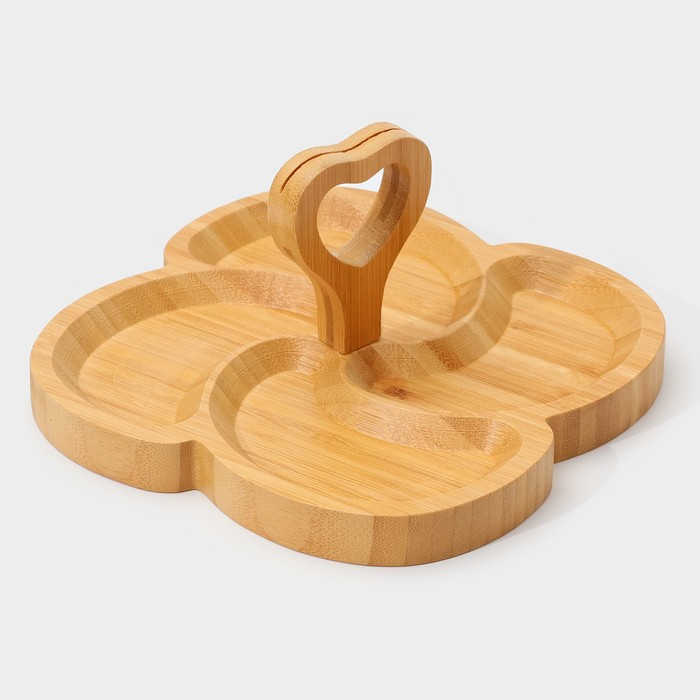 Менажница Доляна «Вертиго», 19,5×19,5 см, бамбук Менажница Доляна «Вертиго», 19,5×19,5 см, бамбук