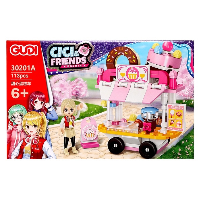 Конструктор для девочек &laquo;Подружки. Магазин на тележке. Десерт&raquo;, 113 деталей
