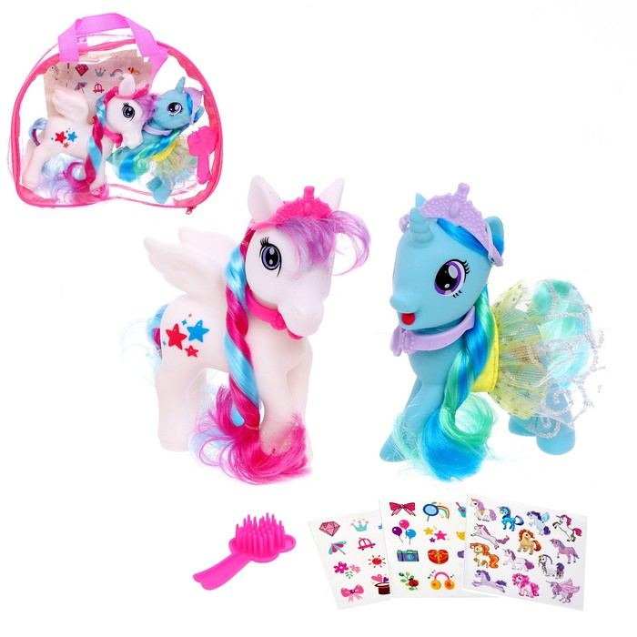 Набор игровой «Пони», 2 шт., с аксессуарами Набор игровой «Пони», 2 шт., с аксессуарами