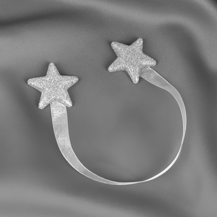 Подхват для штор «Звезда», d = 4,5 см, цвет серебряный Подхват для штор «Звезда», d = 4,5 см, цвет серебряный