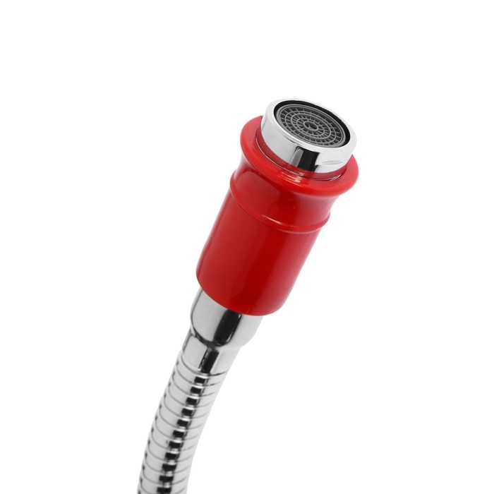 Смеситель для кухни ZEIN ZC2027, гибкий излив, кран-букса латунь 1/2 Смеситель для кухни ZEIN ZC2027, гибкий излив, кран-букса латунь 1/2", красный/хром