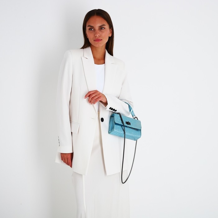 Сумка-мессенджер на застёжке, цвет голубой Сумка-мессенджер на застёжке, цвет голубой