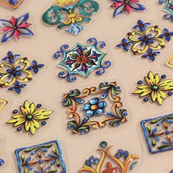 Наклейки для ногтей «Ажур», объёмные, разноцветные Наклейки для ногтей «Ажур», объёмные, разноцветные