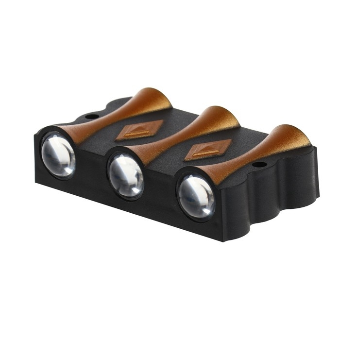 Светильник фасадный «Глосс», FSD-045, 6 Вт, 3000К, 3 луча, IP65, 220 В, пластик, черный Светильник фасадный «Глосс», FSD-045, 6 Вт, 3000К, 3 луча, IP65, 220 В, пластик, черный