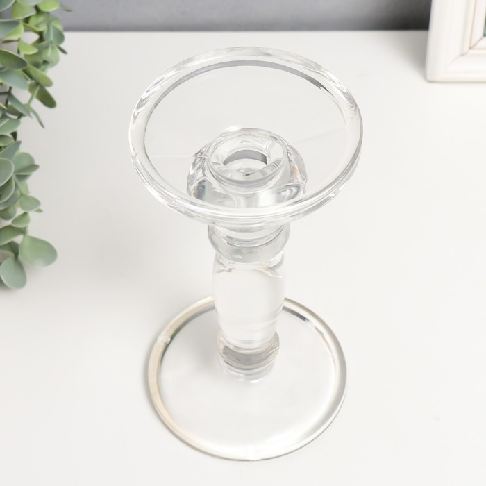 Подсвечник стекло "Подиум" прозрачный 20,5х13х13 см