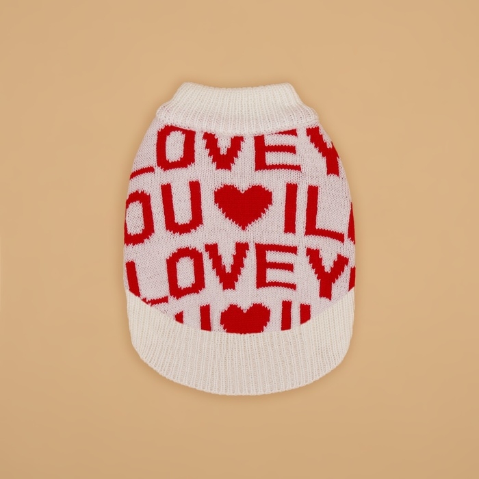 Свитер  Свитер "ILOVEYOU", XS (ДС 17, ОШ 17, ОГ 23-37 см)