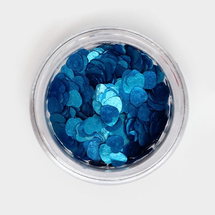 Глиттер пищевой фигурный сердца синие Глиттер пищевой фигурный сердца синие