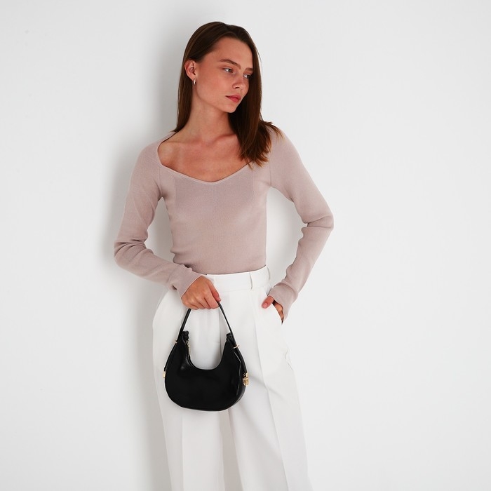 Сумка-багет на молнии, цвет чёрный Сумка-багет на молнии, цвет чёрный