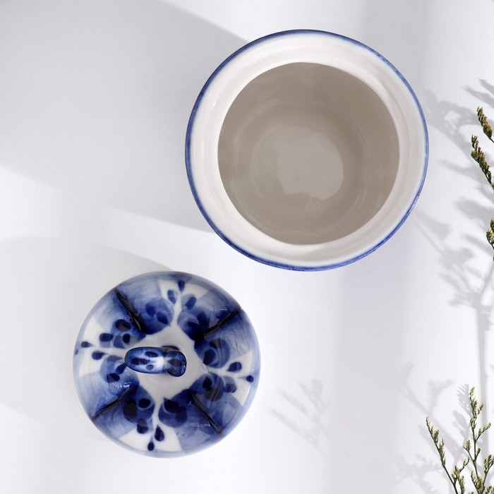 Солонка «Осень», 7,5х7,5х9,5 см, гжель Солонка «Осень», 7,5х7,5х9,5 см, гжель