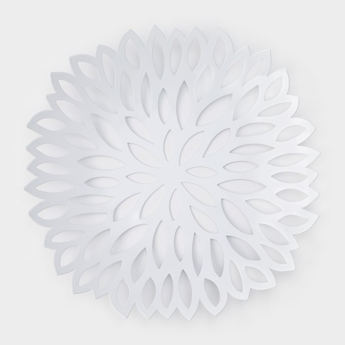 Фруктовница Доляна «Пион», 28,5×28,5×5 см, цвет белый Фруктовница Доляна «Пион», 28,5×28,5×5 см, цвет белый