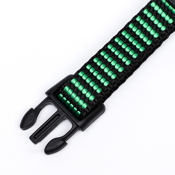 Ошейник рифленый, 40 х 1,5 см, чёрно-зелёный Ошейник рифленый, 40 х 1,5 см, чёрно-зелёный