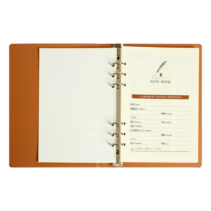 Органайзер на кольцах  Органайзер на кольцах "Престиж" А5, 92 листа в линейку, обложка кожзам, МИКС