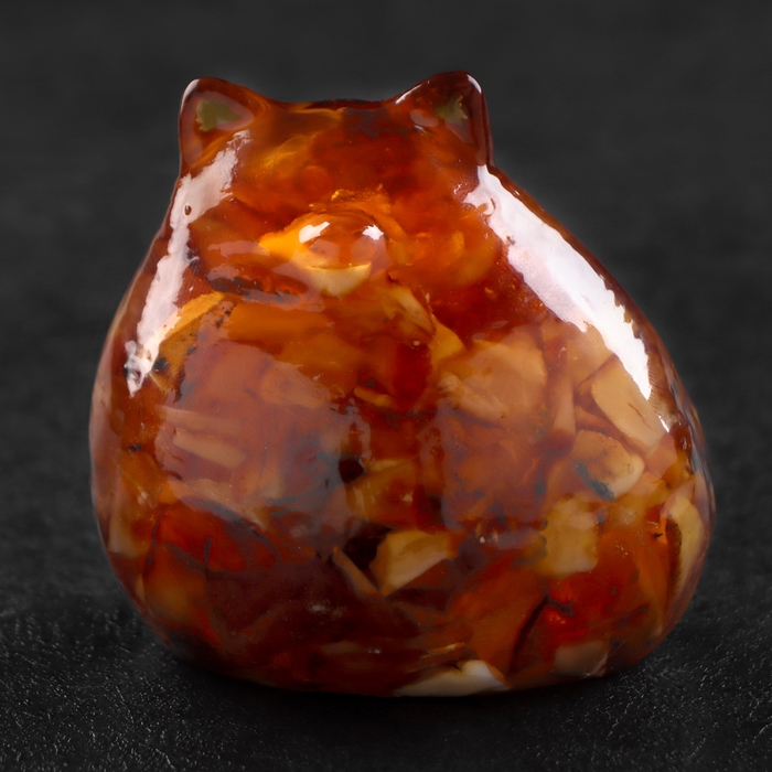 Сувенир Сувенир "Кот пузатый", янтарь