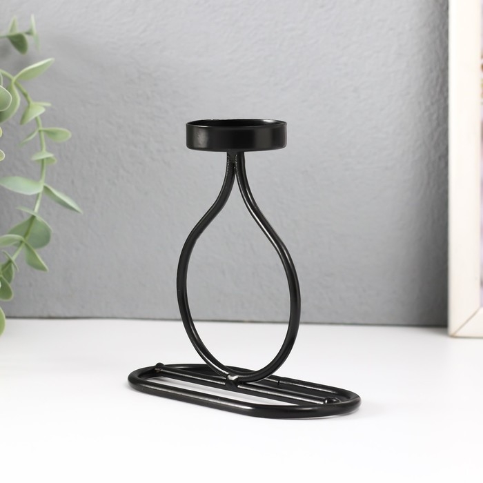 Подсвечник металл на 1 свечу "Бутылочка" d=4 см чёрный 11х6х11,5 см