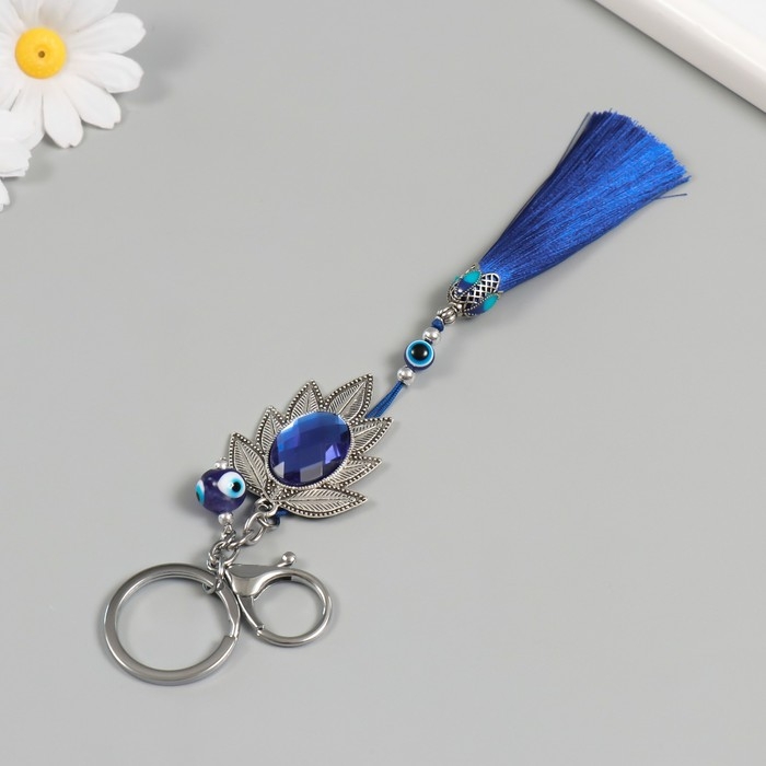 Брелок с карабином от сглаза металл  Брелок с карабином от сглаза металл "Лист папоротника" 16 см