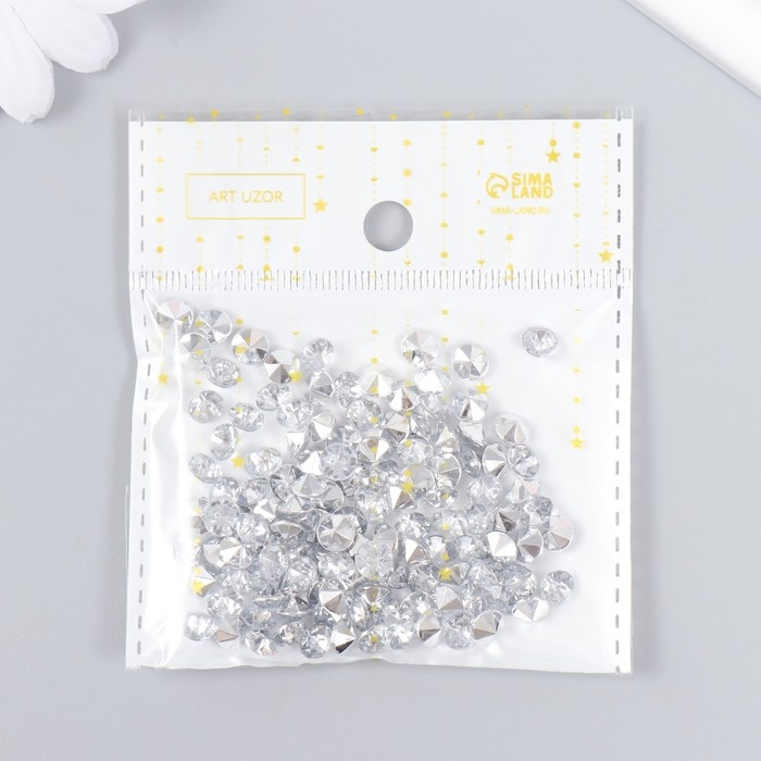 Декор для творчества акрил Декор для творчества акрил "Бриллиант" набор 125 шт 0,6х0,6х0,4 см