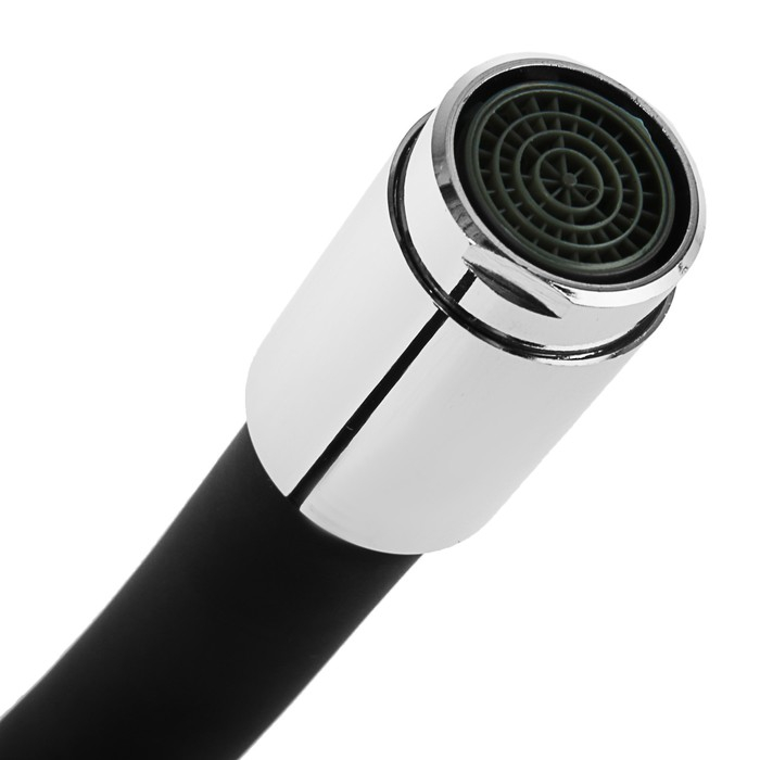 Cмеситель для кухни Accoona A9871F, двухвентильный, силиконовый излив, силумин, черный/хром Cмеситель для кухни Accoona A9871F, двухвентильный, силиконовый излив, силумин, черный/хром