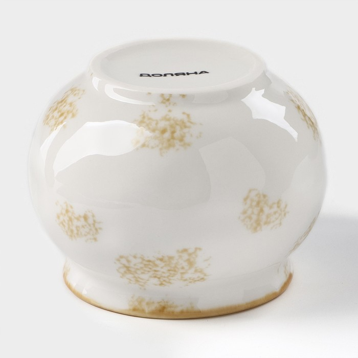 Сахарница фарфоровая Доляна Organic Gold, 420 мл, цвет белый Сахарница фарфоровая Доляна Organic Gold, 420 мл, цвет белый