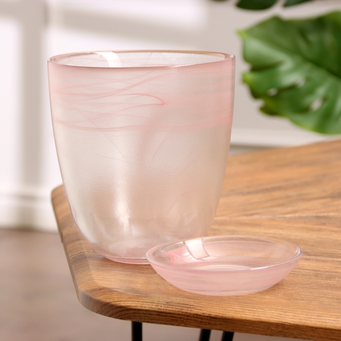 Горшок цветочный с поддоном Горшок цветочный с поддоном "Гармония", розовый 1 л