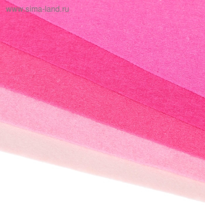 Фетр цветной мягкий A4 deVENTE. Фетр цветной мягкий A4 deVENTE. "Оттенки розового" 5 цветов, 5 листов, толщина 2 мм