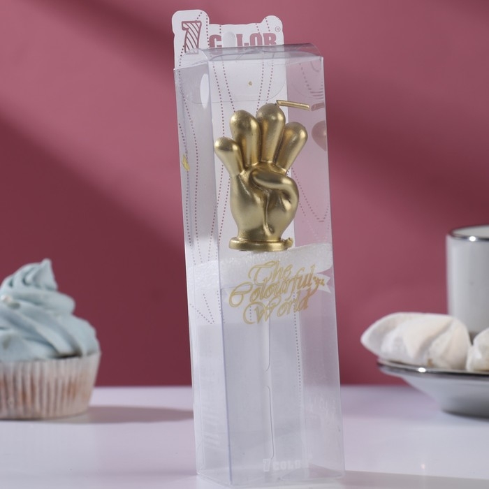 Свеча в торт  Свеча в торт "Мне четыре", золотая, 5 см