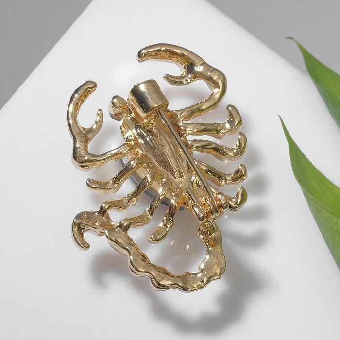 Брошь «Скорпион» капля, цвет чёрно-синий в золоте Брошь «Скорпион» капля, цвет чёрно-синий в золоте