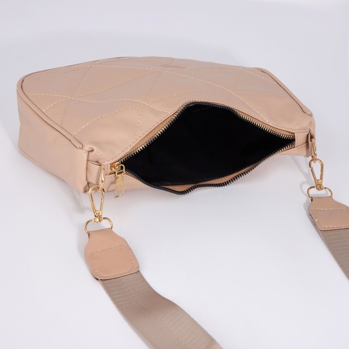 Сумка-багет на молнии, цвет бежевый Сумка-багет на молнии, цвет бежевый