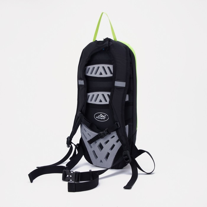 Рюкзак туристический с расширением, 7 л, наружный карман, цвет чёрный/зелёный Рюкзак туристический с расширением, 7 л, наружный карман, цвет чёрный/зелёный