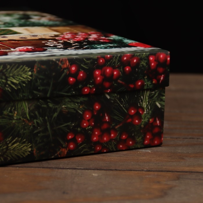 Новый год. Коробка подарочная новогодняя складная, крышка-дно Новый год. Коробка подарочная новогодняя складная, крышка-дно "Новогоднее волшебство" 30 х 30 х 8 см