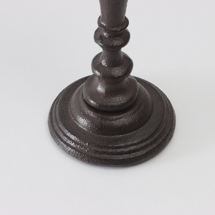 Подсвечник чугун на 1 свечу  Подсвечник чугун на 1 свечу "Аврора" d=5 см 9,6х9,6х24 см