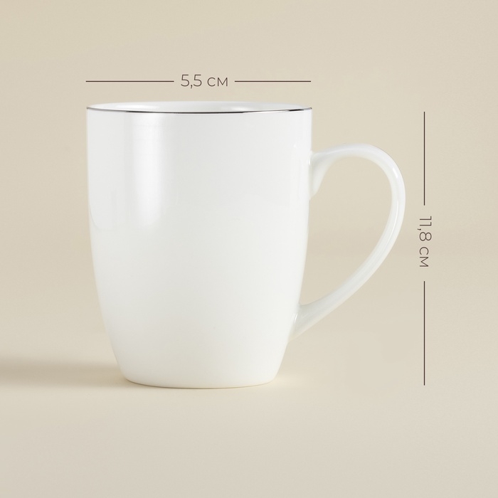 Кружки SL Home «Каскарон», 380 мл, 11,8×8,5×10,4 см, набор 2 шт, костяной фарфор, белые Кружки SL Home «Каскарон», 380 мл, 11,8×8,5×10,4 см, набор 2 шт, костяной фарфор, белые