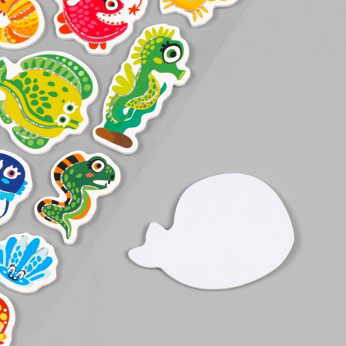 Наклейки для творчества бумага Наклейки для творчества бумага "Рыбный мир" 15х30 см