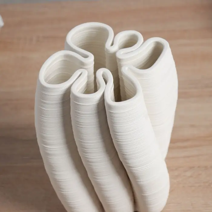 Ваза керамика настольная Ваза керамика настольная "Алойз" трубочки, 18,5х12 см, белый