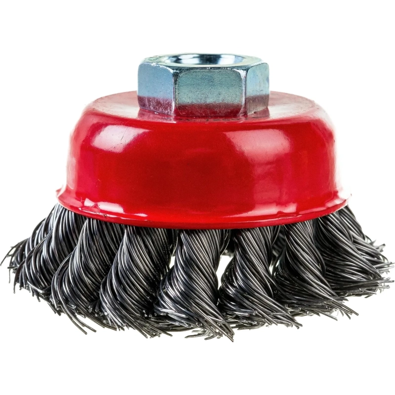 Корщетка для УШМ MIRAX d65мм, М14, чашка, крацовка, витая (35104-065)