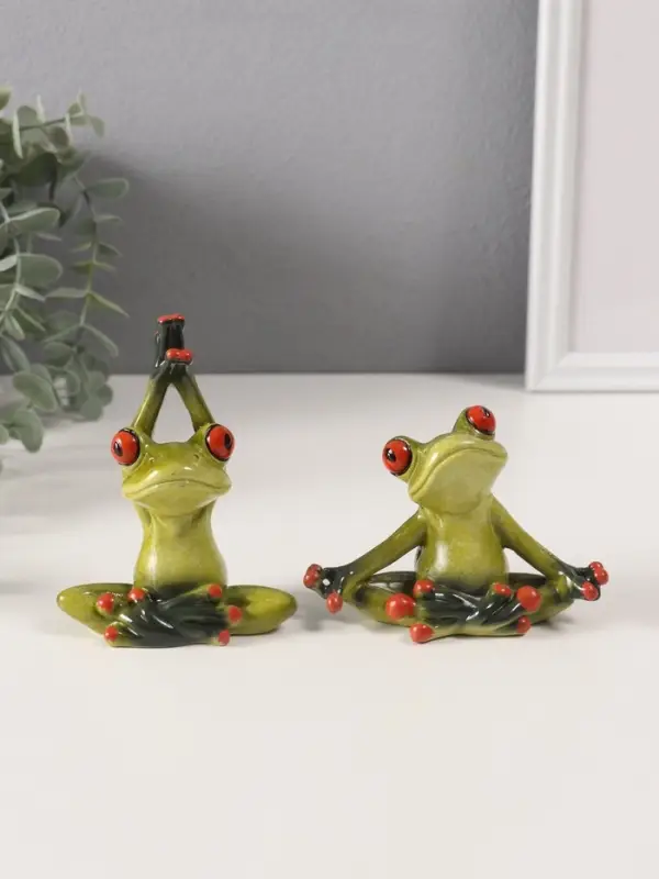 Фигурка полистоун лак &laquo;Лягушка: йог&raquo;, 7&times;9.5&times;4 см, МИКС