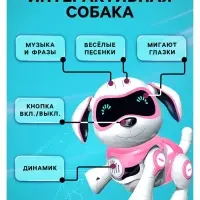 Робот собака &laquo;Чаппи&raquo; IQ BOT, интерактивный: сенсорный, свет, звук, музыкальный, танцующий, на аккумуляторе, на русском языке, розовый