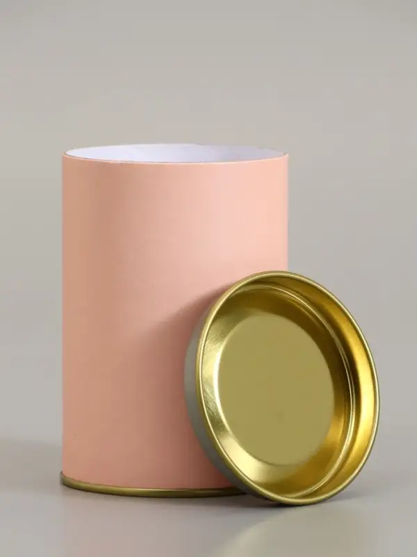 Тубус 73&times;110 мм (90 мм внутренняя высота), персиковая, металлическая крышка