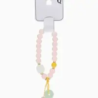 Браслет-оберег "Розовый кварц" нефрит, №8, цвет розовый