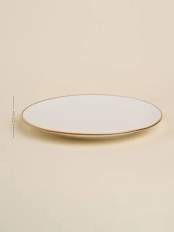 Тарелка SL Home &laquo;Волна в камне&raquo;, d=25.5 см, фарфор, белая