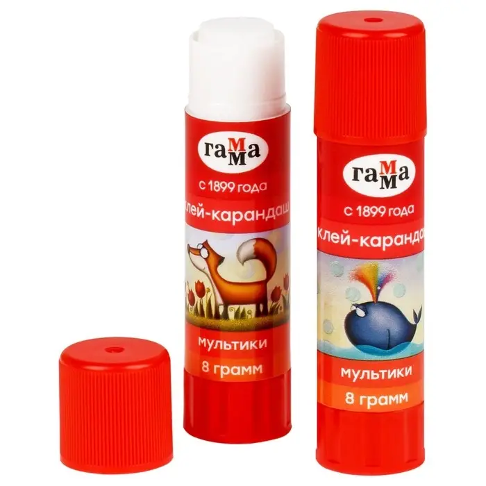 Клей-карандаш PVP  8г Гамма  Клей-карандаш PVP  8г Гамма "Мультики"