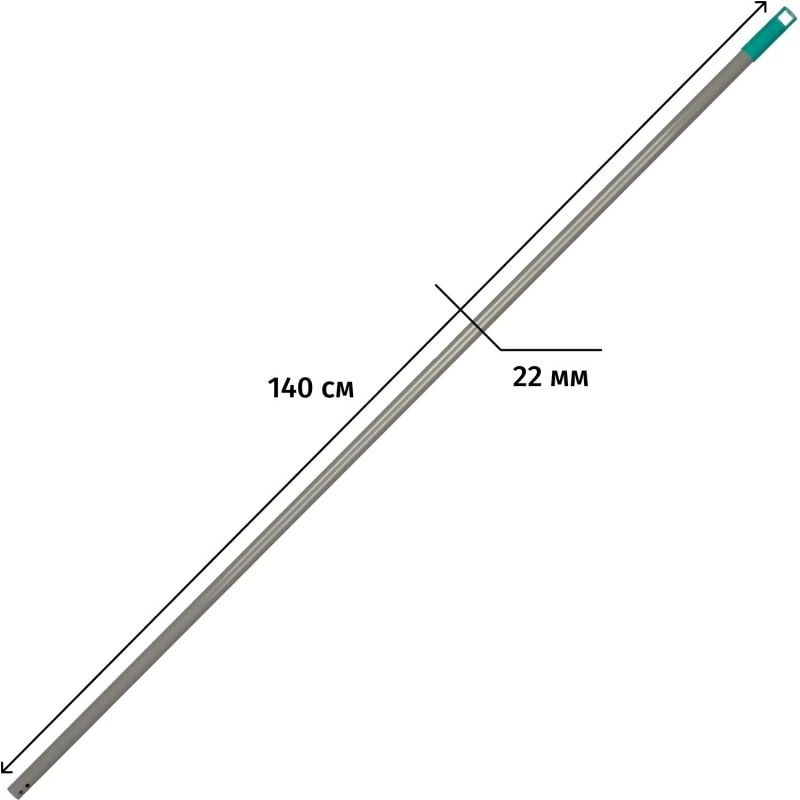 Рукоятка металлическая, (с покрытием), цвет зеленый 140см NV-143MG