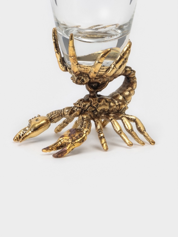 Рюмки для водки "Скорпион", подарочный набор на 3 персоны, рюмка 50 мл, золото