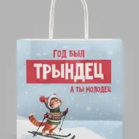 Пакет подарочный крафтовый &laquo;Пожелания&raquo;, 22&times;22&times;11 см