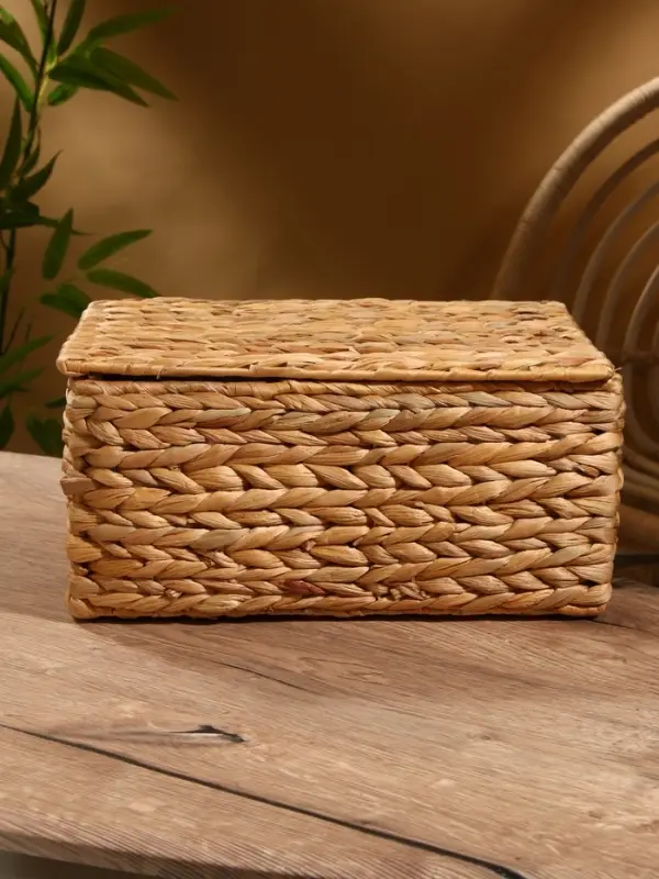 Корзинка прямоугольная с крышкой, 33×22×14 см, водный гиацинт Корзинка прямоугольная с крышкой, 33×22×14 см, водный гиацинт